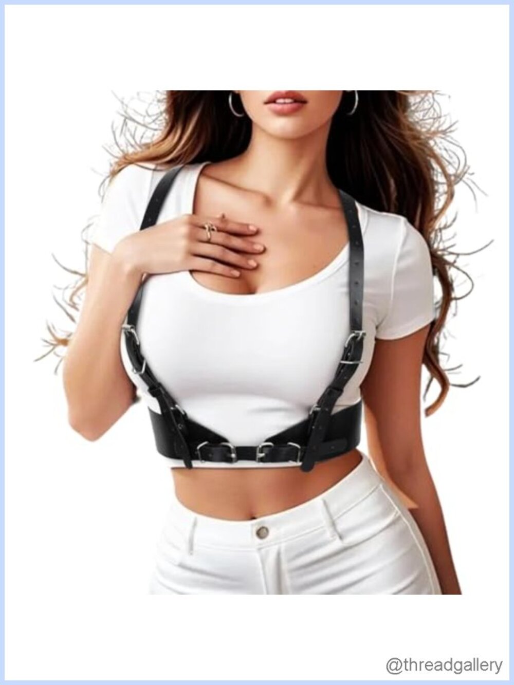 Punk PU Faux Leather Corset Belt Double Buckle Adjustable Waist